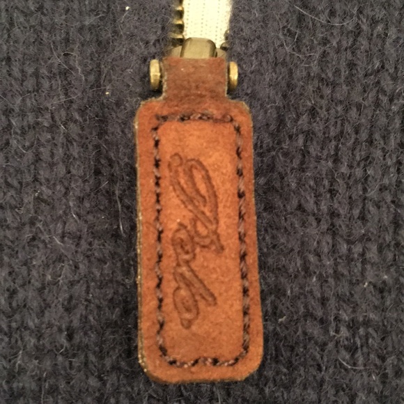 Polo L MENs 100% Cashmere, 1/2 Zip Navy - Picture 8 of 9